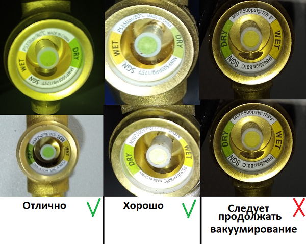 влажность при вакуумирование холодильной установки